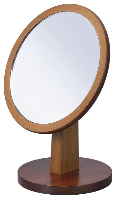 ORE International 9.5" Polyresin And Wood Make-Up Mirror On A Pedestal SUN-1 3 ORE International 9.5" Polyresin And Wood Make-Up Mirror On A Pedestal SUN-1