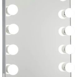 Impressions Vanity Company Hollywood Glow XL 2.0 Vanity Mirror, Silver, Frosted Led Globe Bulbs