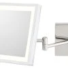 Aptations Square Rechargeable LED Lighted Wall Makeup Mirror, Chrome, Warmwhite Light 3500 -Laural Home Shop home design 362