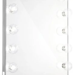 Impressions Vanity Company Hollywood Glow XL 2.0 Vanity Mirror, Silver, Clear Led Globe Bulbs