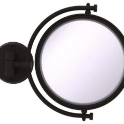 Allied Brass 8" Wall-Mount Makeup Mirror, Oil Rubbed Bronze, 4x Magnification