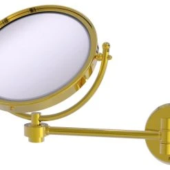 Allied Brass 8" Wall Mounted Make-Up Mirror 3xMagnification, Polished Brass