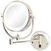 Aptations NeoModern LED Lighted Magnified Makeup Mirror--2 Light Colors, Polished Nickel -Laural Home Shop home design 398