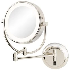 Aptations NeoModern LED Lighted Magnified Makeup Mirror--2 Light Colors, Polished Nickel