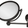 Allied Brass 8" Wall-Mount Extending Groovy Makeup Mirror 5X Magnification, Oil Rubbed Bronze