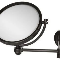 Allied Brass 8" Wall-Mount Extending Groovy Makeup Mirror 5X Magnification, Oil Rubbed Bronze