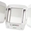 Jerdon JGL10W Euro Tabletop Tri-Fold Two-Sided Lighted Makeup Mirror With 5x Mag -Laural Home Shop home design 420