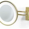 Modo Exclusive Smile Hard Wired LED Lighted 5x Magnifying Mirror, Matte Gold