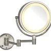SEE ALL INDUSTRIES Modern Nickel Wall Mounted Lighted Make Up Mirror, Hard Wire -Laural Home Shop home design 430