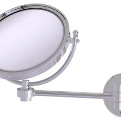 Allied Brass 8" Wall Mounted Make-Up Mirror 5xMagnification, Polished Chrome
