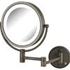 Jerdon 8.5" LED Lighted Wall Mirror With 8X-1X Mag, Bronze