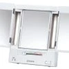 Jerdon JGL9W Tabletop Tri-Fold Two-Sided Lighted Makeup Mirror With 5x Mag -Laural Home Shop home design 441