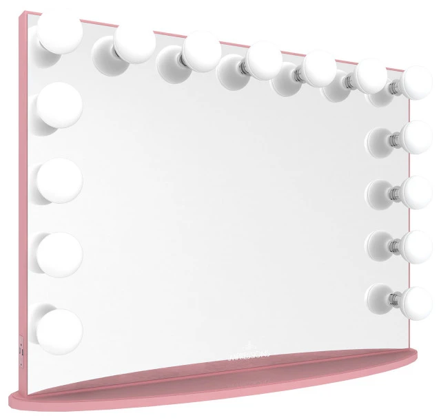 Impressions Vanity Company Hollywood Glow Pro Vanity Mirror, Light Pink, Frosted Bulb, Non-Bluetooth 3 Impressions Vanity Company Hollywood Glow Pro Vanity Mirror, Light Pink, Frosted Bulb, Non-Bluetooth