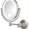 Jerdon Oval LED Lighted Makeup Mirror, Nickel 1 Jerdon Oval LED Lighted Makeup Mirror, Nickel -Laural Home Shop home design 468