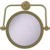 Allied Brass Retro Wave Wall-Mount Makeup Mirror, 8" Dia, 3X Magnification, Satin Brass -Laural Home Shop home design 469