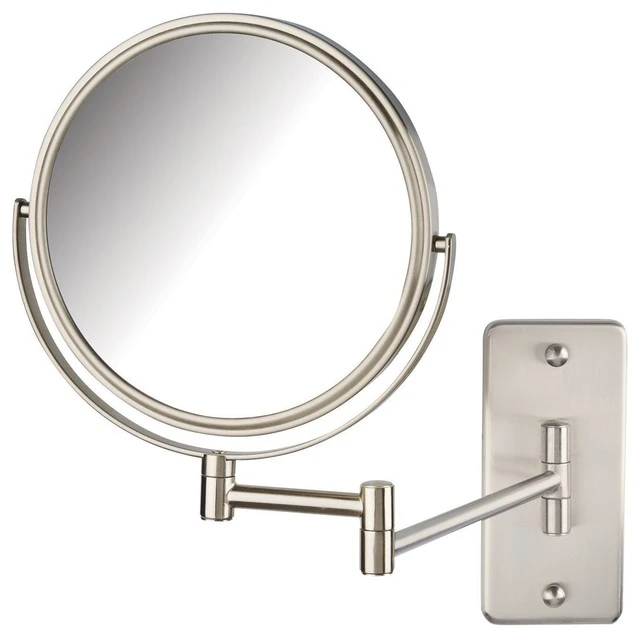 Jerdon 8" Wall Mirror With Over Sized Base, 5X Mag, Nickel 3 Jerdon 8" Wall Mirror With Over Sized Base, 5X Mag, Nickel
