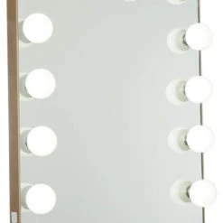 Impressions Vanity Company Hollywood Glow XL 2.0 Vanity Mirror, Champagne Gold, Frosted Led Globe Bulbs