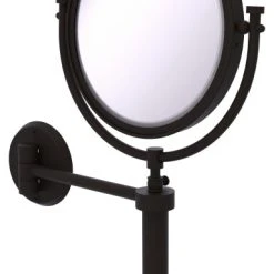 Allied Brass Tribecca Wall-Mount Makeup Mirror 8" Dia, 5X Magnification, Oil Rubbed Bronze