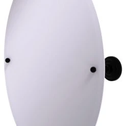 Allied Brass Frameless Oval Beveled Edge Tilt Mirror, Matte Black