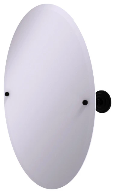 Allied Brass Frameless Oval Beveled Edge Tilt Mirror, Matte Black 3 Allied Brass Frameless Oval Beveled Edge Tilt Mirror, Matte Black