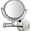 Whitehaus Collection Whitehaus WHMR912-C Round Wall Mount Dual Led 7X Magnified Mirror -Laural Home Shop home design 517