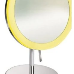 Whitehaus Collection Whitehaus WHMR106 Freestanding LED Round 5x Magnifying Mirror - Polished Chrome
