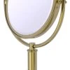 Allied Brass Tribecca 8" Vanity Top Make-Up Mirror 4X Magnification, Unlacquered Brass