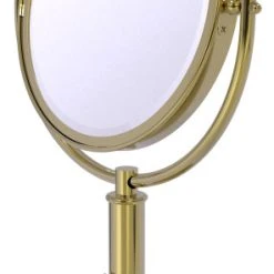 Allied Brass Tribecca 8" Vanity Top Make-Up Mirror 4X Magnification, Unlacquered Brass