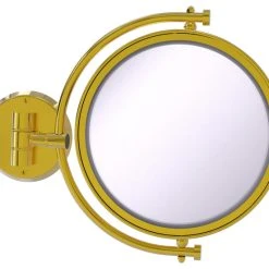 Allied Brass 8" Wall Mounted Make-Up Mirror 5xMagnification, Polished Brass