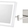 Aptations Square Rechargeable LED Lighted Wall Makeup Mirror, Chrome, Cool White Light 550