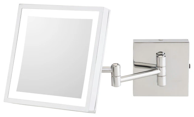 Aptations Square Rechargeable LED Lighted Wall Makeup Mirror, Chrome, Cool White Light 550 3 Aptations Square Rechargeable LED Lighted Wall Makeup Mirror, Chrome, Cool White Light 550