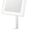 Aptations Square Rechargeable LED Lighted Freestanding Makeup Mirror, Chrome, Warm White L