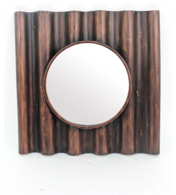 Homeroots Furniture, Traditional Panpipe-Like Wooden Cosmetic Mirror 3 Homeroots Furniture, Traditional Panpipe-Like Wooden Cosmetic Mirror