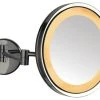 SEE ALL INDUSTRIES Wall-Mounted LED Lighted Makeup Mirror, Nickel -Laural Home Shop home design 535