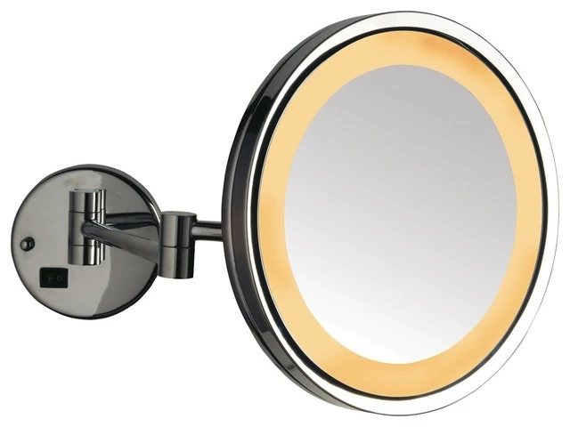 SEE ALL INDUSTRIES Wall-Mounted LED Lighted Makeup Mirror, Nickel 3 SEE ALL INDUSTRIES Wall-Mounted LED Lighted Makeup Mirror, Nickel