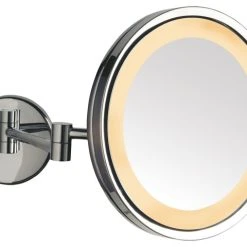 SEE ALL INDUSTRIES Modern Chrome Wall Mounted LED Lighted Make Up Mirror Hard Wire
