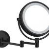 Nameeks Matte Black Double Face LED 5x Makeup Mirror, Hardwired