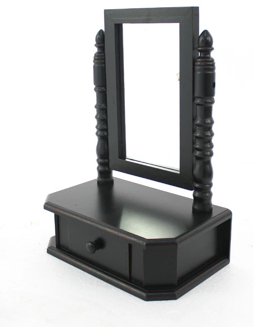 HomeRoots Traditional Table Mirror With Drawer 3 HomeRoots Traditional Table Mirror With Drawer