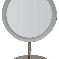 Whitehaus Collection Whitehaus WHMR106-BN Round Freestanding Led 5X Magnified Mirror