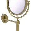 Allied Brass Tribecca Wall-Mount Makeup Mirror 8" Dia, 5X Magnification, Satin Brass
