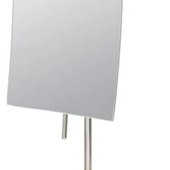 Aptations Minimalist Rectangular Free Standing Mirror Single-Sided With 3x, Brushed Nickel