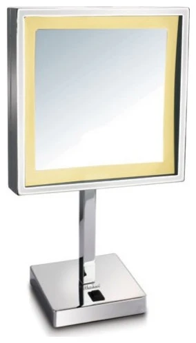 Whitehaus Collection Whitehaus WHMR295 Freestanding LED Square 5x Magnifying Mirror - Polished 3 Whitehaus Collection Whitehaus WHMR295 Freestanding LED Square 5x Magnifying Mirror - Polished