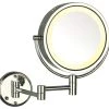 SEE ALL INDUSTRIES Modern Chrome Wall Mounted Lighted Make Up Mirror, Hard Wire 1 SEE ALL INDUSTRIES Modern Chrome Wall Mounted Lighted Make Up Mirror, Hard Wire -Laural Home Shop home design 579
