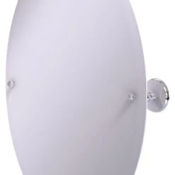 Allied Brass Frameless Oval Tilt Mirror With Beveled Edge, Polished Chrome
