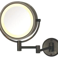 Jerdon HL75BZD Hard-Wired 8.5-Inch Two-Sided Lighted Wall Mount Mirror W/ 8x Mag