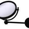 Allied Brass 8" Wall Mounted Make-Up Mirror 4xMagnification, Matte Black 2 Allied Brass 8" Wall Mounted Make-Up Mirror 4xMagnification, Matte Black -Laural Home Shop home design 588