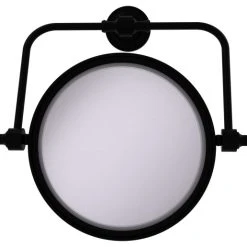 Allied Brass Retro Dot Wall Mounted Swivel Make-Up Mirror 8" 4xMagnification, Matte Black