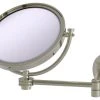 Allied Brass 8" Wall Mounted Extending MakeUp Mirror 5xMagnification, Dotted, Polished Nickel -Laural Home Shop home design 596