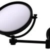 Allied Brass 8" Wall-Mount Extending Dotted Makeup Mirror 5X Magnification, Matte Black