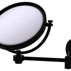 Allied Brass 8" Wall-Mount Extending Dotted Makeup Mirror 5X Magnification, Matte Black
